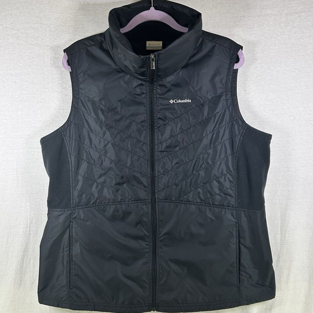 columbia Mix It‎ Around Vest 2 womens size 1X black full zip Lightweight puffer